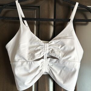 Athleta White crop sports bra